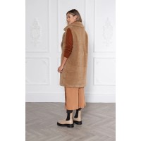 Weekend Rita Recycled Vegan Shearling Gilet | Camel