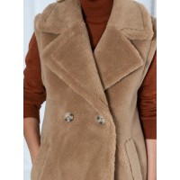 Weekend Rita Recycled Vegan Shearling Gilet | Camel