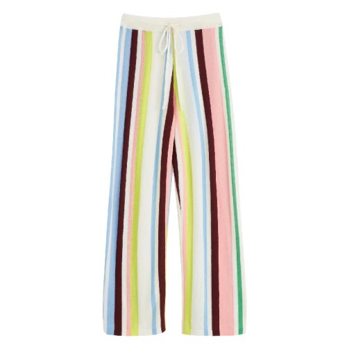 Multicoloured Cashmere Stripe Wide-Leg Pants