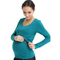 Longsleeves Vera V Neck Nurs Nursing Top Emerald