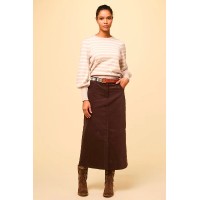 Mallory Stretch Corduroy Skirt | Chocolate