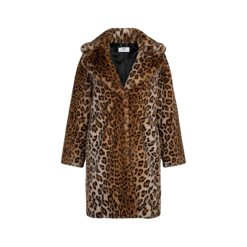 Signature Loretta Recycled Vegan Faux Fur Coat | Leopard