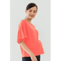 Flutter Sleeves Adalie Nursing Top Coral